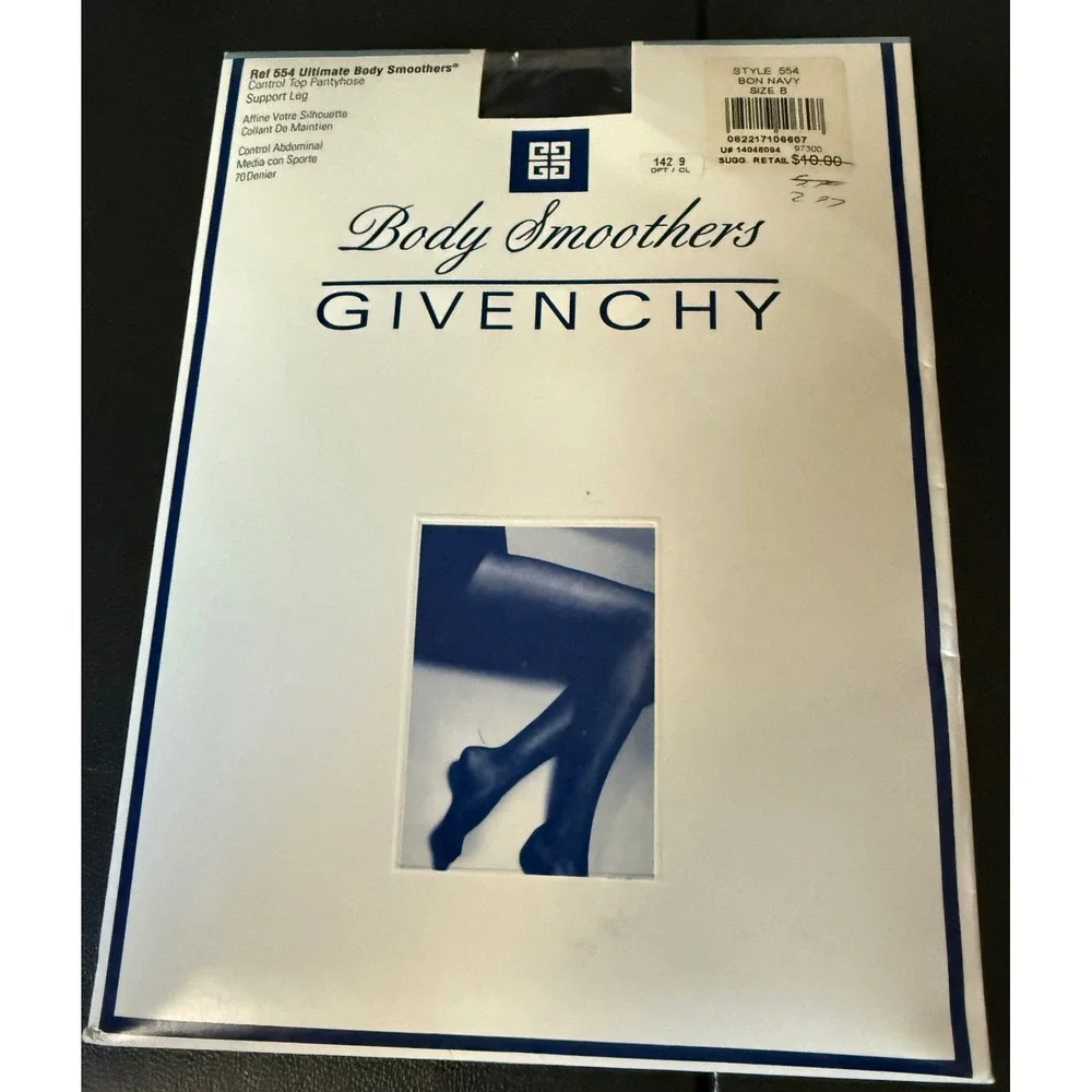 Givenchy‎ Womens Size B Pantyhose Navy Ultimate Body Smoothers Control Top NEW